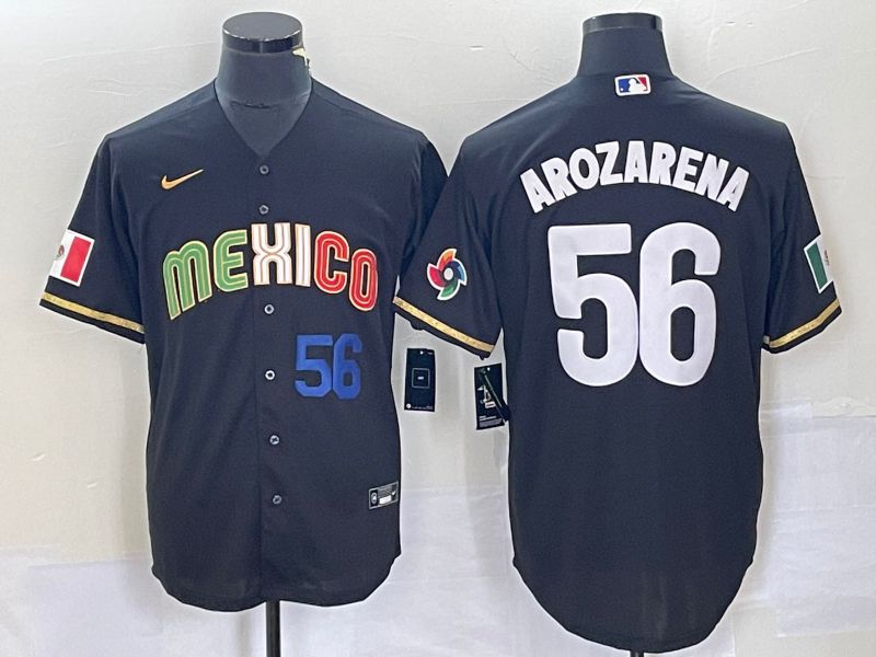 Men 2023 World Cub Mexico 56 Arozarena Black Nike MLB Jersey1